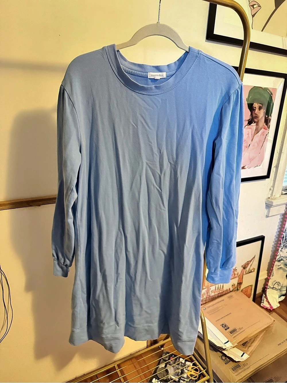 🔸BOGO FREE🔸 mododoc Women's Long Sleeve Mini Dress in Blue Size Medium
